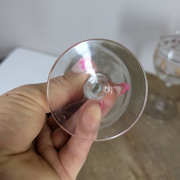 4 Vintage Golden Pinecone Wine Glasses Mid-Century Libbey - Picture 8 of 9